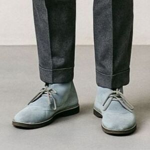 JIL SANDER Baby Blue Suede Desert Chukka Boots    Mens Size US 11.5